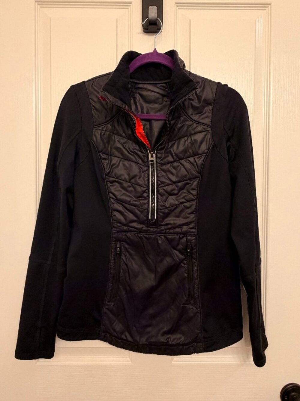 Zella Women’s Hybrid Half‑Zip Jacket – Black, Size S